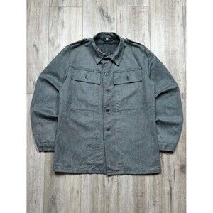 VTG 60’-70’ Swiss Army Grey Denim Work Jacket Durable Twill Weave US XL Street